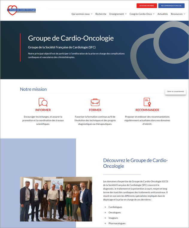 site web du groupe de cardio-oncologie
