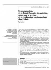 SFC - Recos pratique de la réadaptation cardiovasculaire chez l’adulte 2002