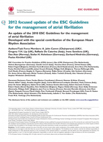 SFC - Recos ESC 2012 - Management of atrial fibrillation