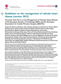 SFC - Recos ESC 2012 - Management of valvular heart disease