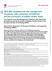 SFC - Recos ESC 2015 - Ventricular Arrhythmias and the Prevention of Sudden Cardiac Death Guidelines